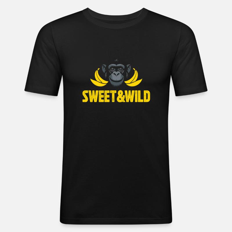 Süß und Wild - Männer Slim Fit T-Shirt - Schwarz