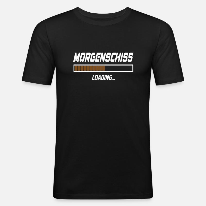 Morgenschiss Loading... - Männer Slim Fit T-Shirt - Schwarz