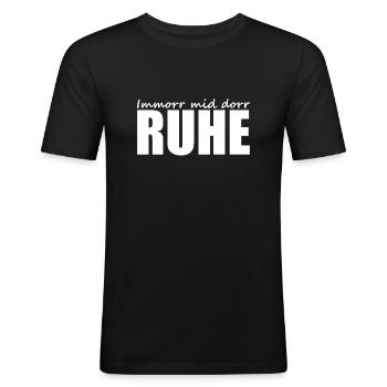 Sächsisch - Dialekt - Spruch - Männer Slim Fit T-Shirt - Schwarz - Vorne - Nik (191cm)