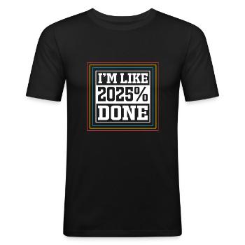Classe de 2025 Abitur Abiturient Abitur 2025 - T-shirt près du corps Homme - noir - Devant - Nik (191cm)