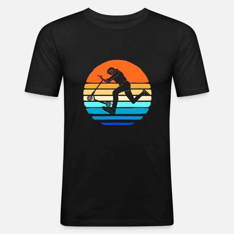 Scooter Roller - Männer Slim Fit T-Shirt - Schwarz