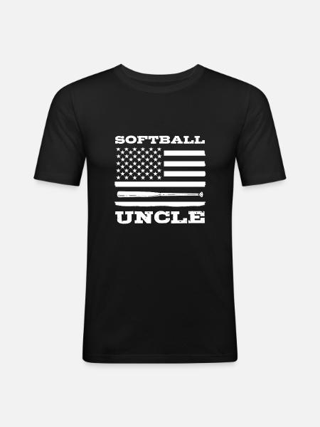 Softball Softball Player Uncle - Men's Slim Fit T-Shirt - black