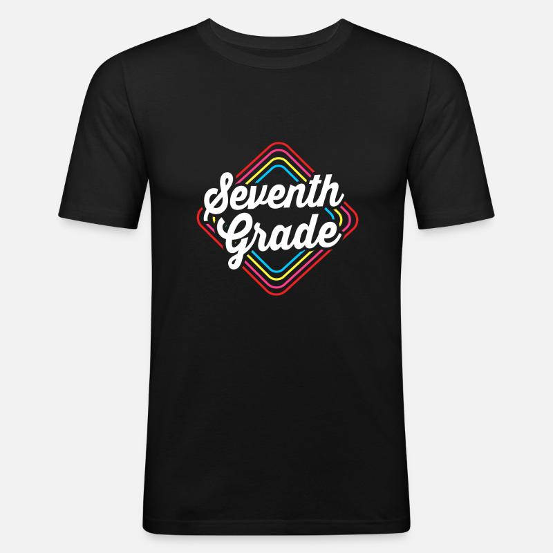 7. Klasse - Männer Slim Fit T-Shirt - Schwarz