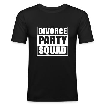 Divorce - T-shirt près du corps Homme - noir - Devant - Nik (191cm)