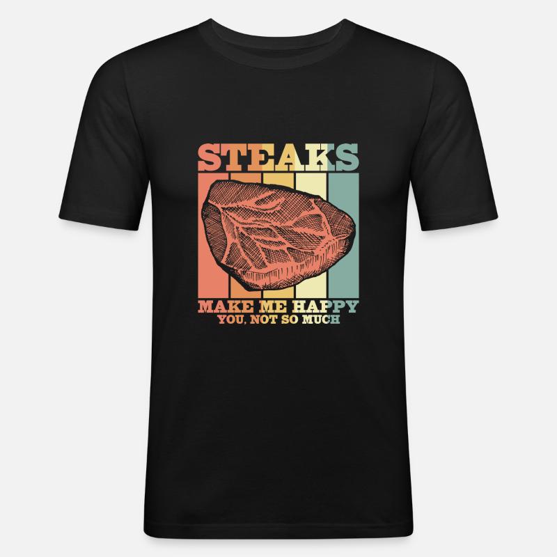 Fleisch - Männer Slim Fit T-Shirt - Schwarz