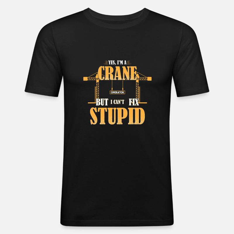 Kranführer Kran - Männer Slim Fit T-Shirt - Schwarz