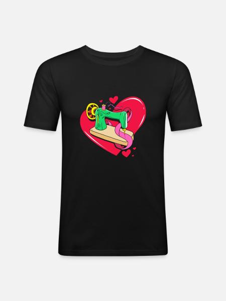 Sewing Machine Seamstress - Men's Slim Fit T-Shirt - black