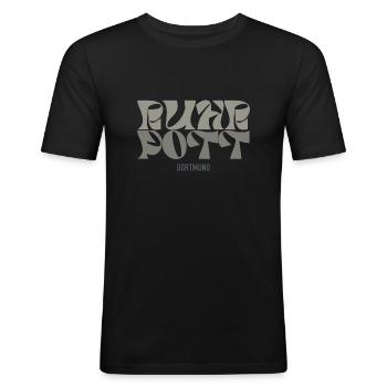 Ruhrpott Dortmund - Männer Slim Fit T-Shirt - Schwarz - Vorne - Nik (191cm)