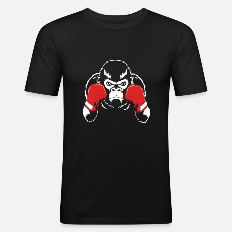 Gorilla - Männer Slim Fit T-Shirt - Schwarz