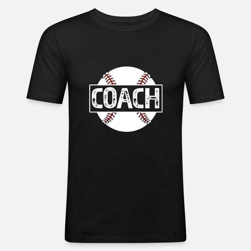 Baseball Coach - Männer Slim Fit T-Shirt - Schwarz