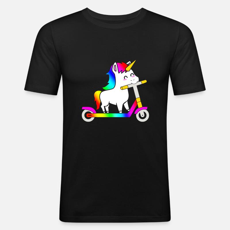 Scooter Roller - Männer Slim Fit T-Shirt - Schwarz
