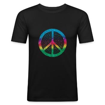 Peace Sign Peace - Men's Slim Fit T-Shirt - black - Front - Nik (191cm)