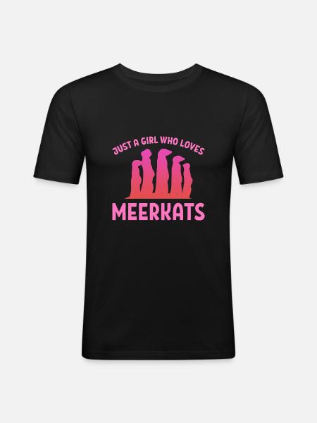 Suricate fille fille - T-shirt près du corps Homme - noir