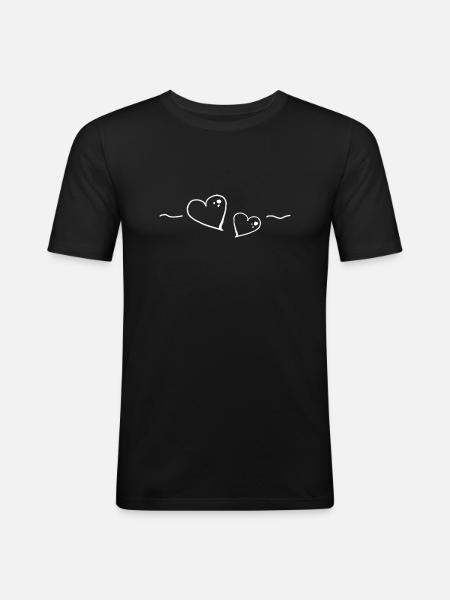 Heart Lines - Men's Slim Fit T-Shirt - black