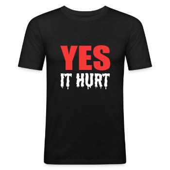 Gebrochenes Bein - Männer Slim Fit T-Shirt - Schwarz - Vorne - Nik (191cm)