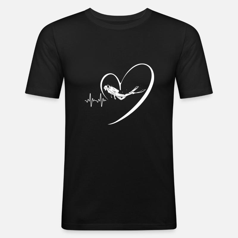 Tauchen - Männer Slim Fit T-Shirt - Schwarz