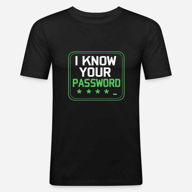 Cyber programmeur cybersécurité Hacker - T-shirt près du corps Homme - noir