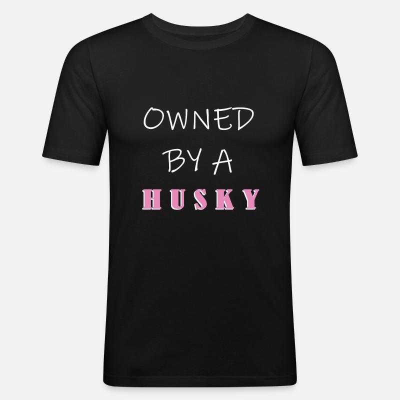 Sibirischer Husky - Männer Slim Fit T-Shirt - Schwarz