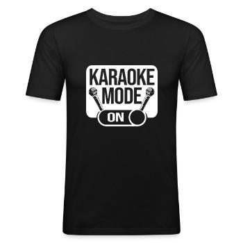 Karaoké - T-shirt près du corps Homme - noir - Devant - Nik (191cm)