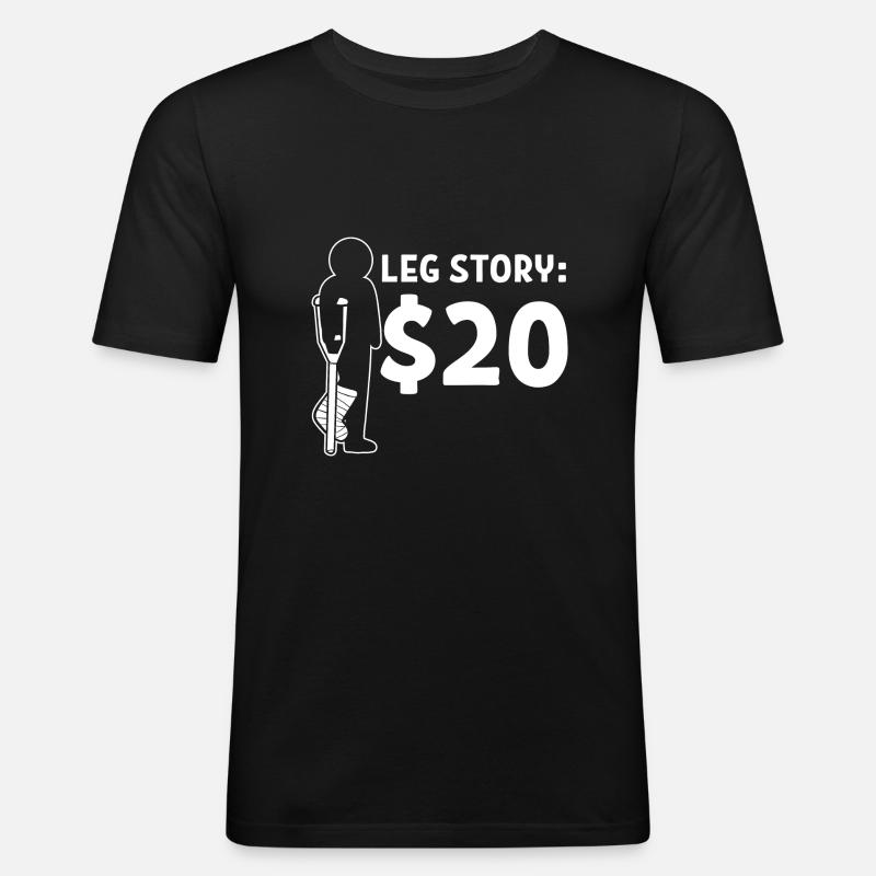 Gebrochenes Bein - Männer Slim Fit T-Shirt - Schwarz
