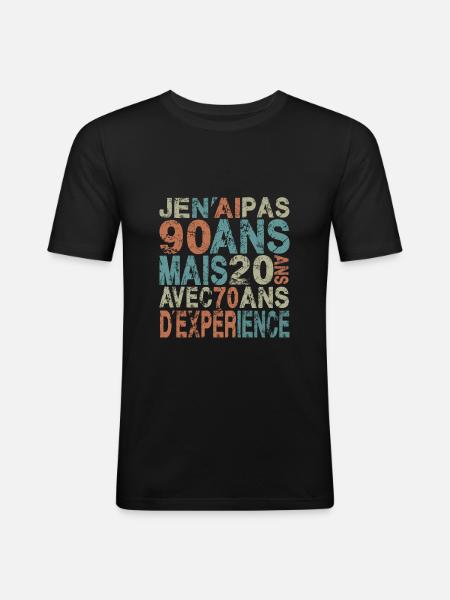 Jeg er ikke 90 år gammel 90 års jubilæumsgave - Herre Slim Fit T-Shirt - sort