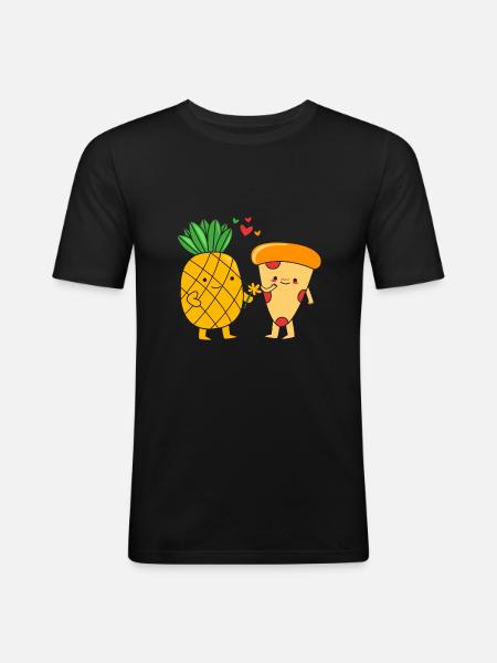 Pizza Hawaii Pizza Pineapple - Men's Slim Fit T-Shirt - black