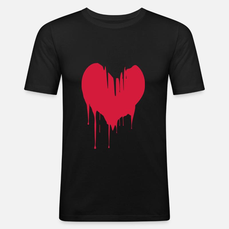 geschmolzenes herz - Männer Slim Fit T-Shirt - Schwarz