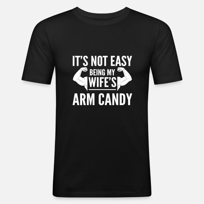 Arm Candy Ehemann - Männer Slim Fit T-Shirt - Schwarz