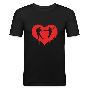 Swing Swing-Musik - Männer Slim Fit T-Shirt - Schwarz - Vorne - Nik (191cm)