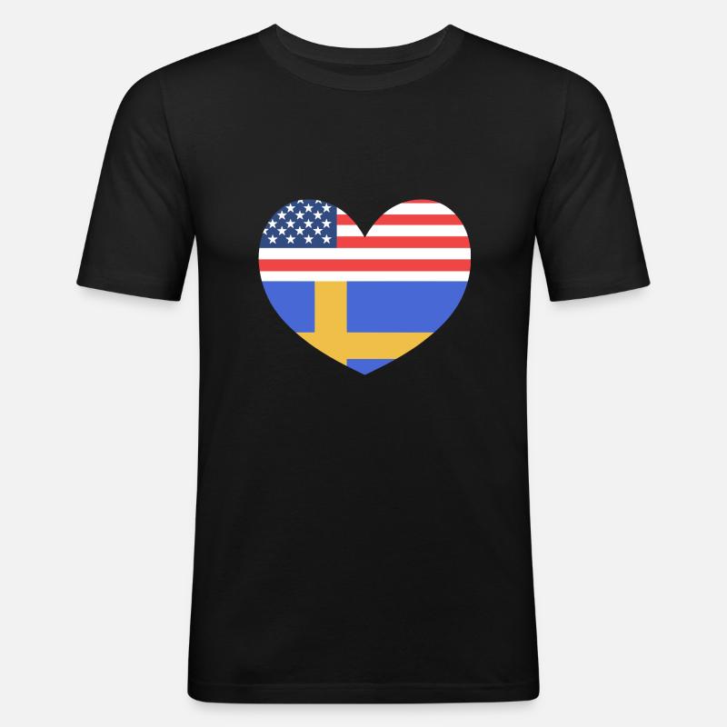Schweden Schwedisch - Männer Slim Fit T-Shirt - Schwarz