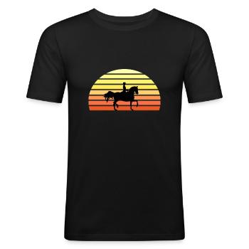 Cheval de dressage Sunset - T-shirt près du corps Homme - noir - Devant - Nik (191cm)