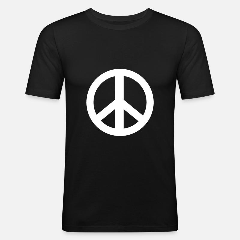 Peacezeichen Friedenszeichen Friedensbewegung - Männer Slim Fit T-Shirt - Schwarz
