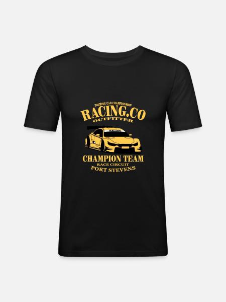 Touring-Car-Racing - Männer Slim Fit T-Shirt - Schwarz