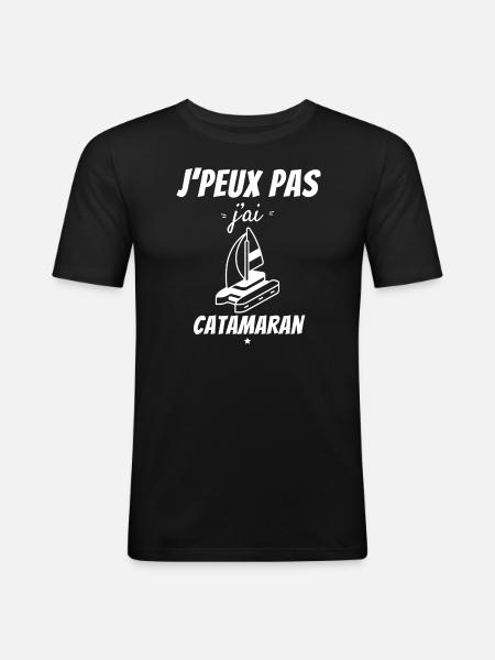 I can't I have Catamaran - Men's Slim Fit T-Shirt - black