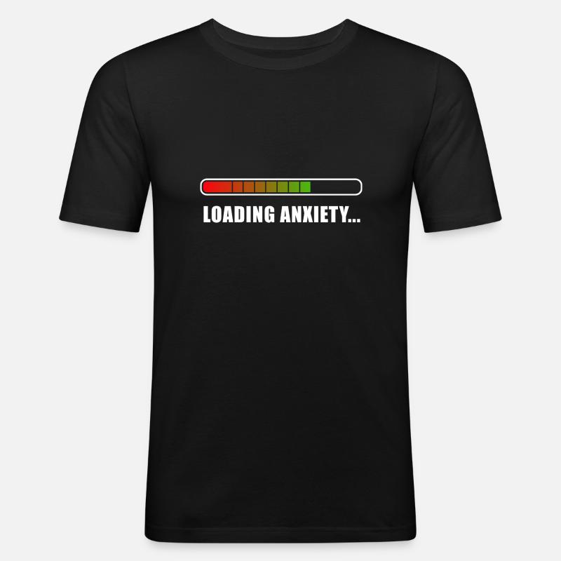 Loading L’anxiété... - T-shirt près du corps Homme - noir