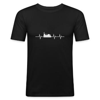 Herzschlag der Kirmes - Autoscooter Edition - Männer Slim Fit T-Shirt - Schwarz - Vorne - Nik (191cm)
