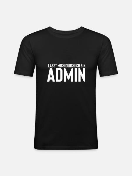 Admin - Männer Slim Fit T-Shirt - Schwarz