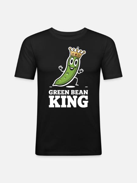 Grüne Bohnen - Männer Slim Fit T-Shirt - Schwarz
