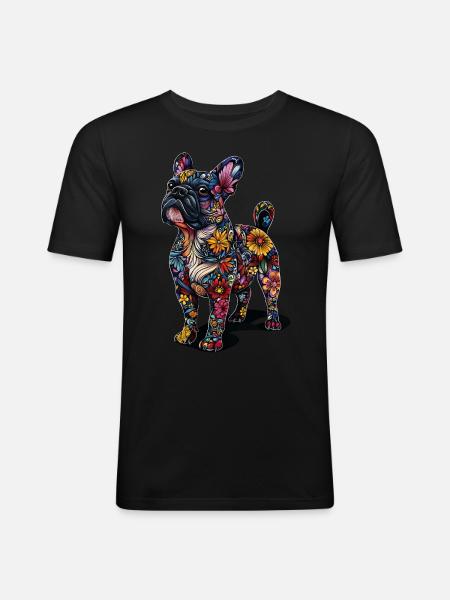 Bulldogge - Männer Slim Fit T-Shirt - Schwarz