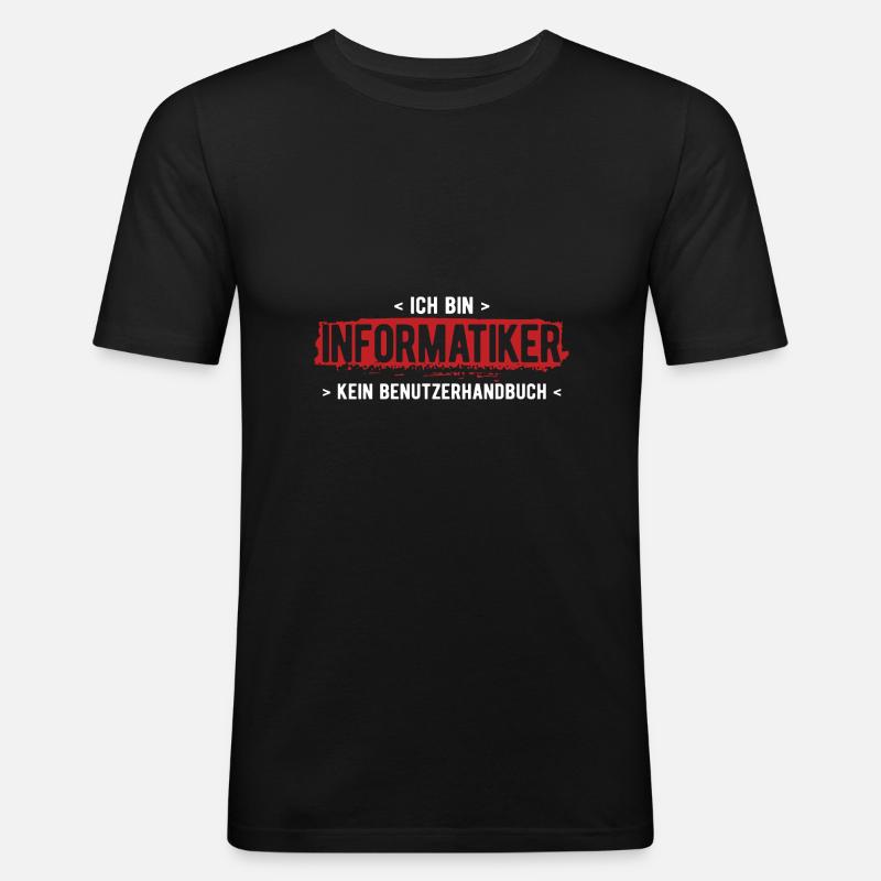 Informatik Informatiker Programmierer - Männer Slim Fit T-Shirt - Schwarz