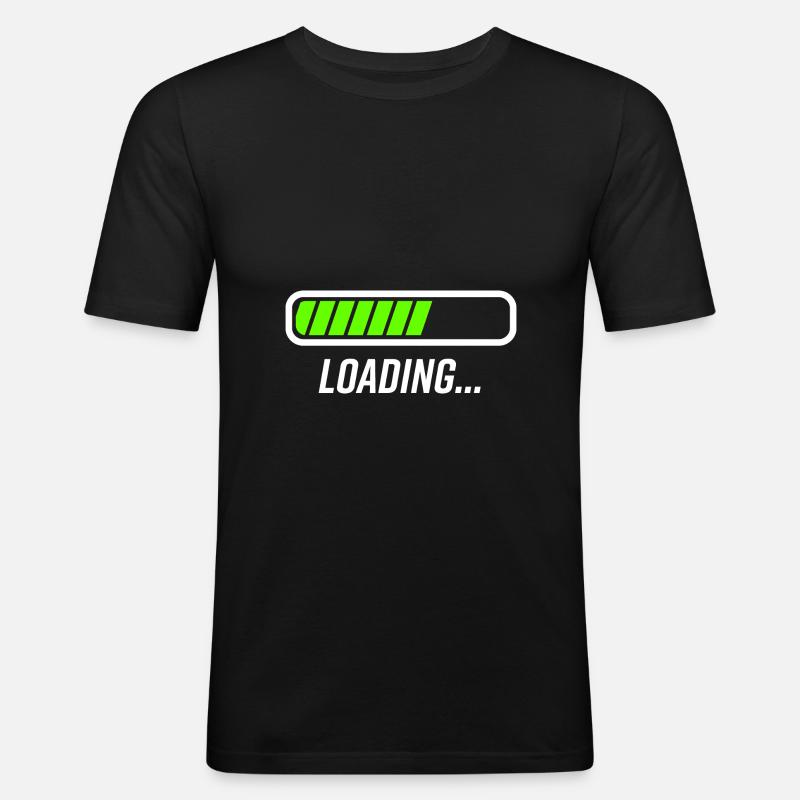 Ladebalken - Männer Slim Fit T-Shirt - Schwarz