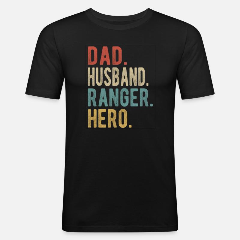 Ranger Papa Ehemann Held - Männer Slim Fit T-Shirt - Schwarz