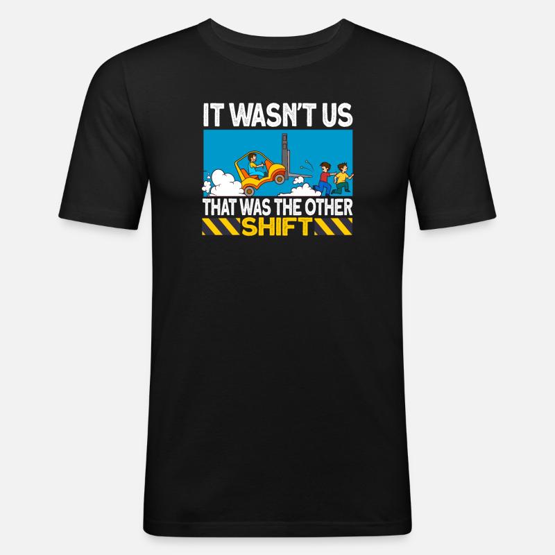 staplerfahrer Stapler Geschenk Gabelstapler Spruch - Männer Slim Fit T-Shirt - Schwarz