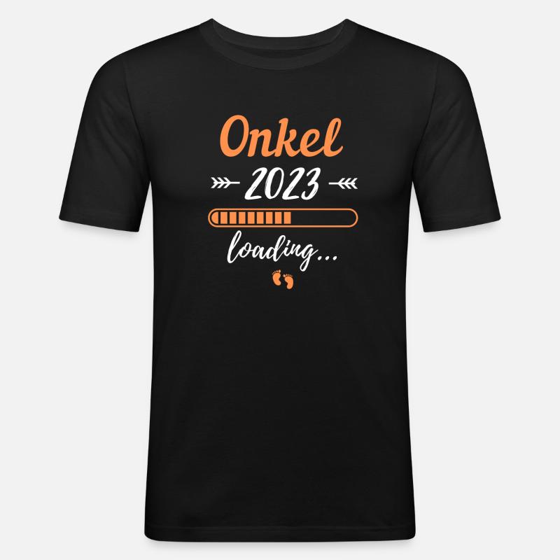 Onkel Loading 2023 - Männer Slim Fit T-Shirt - Schwarz