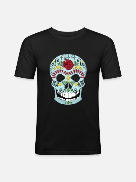 MEXICAN DEAD HEAD - Men's Slim Fit T-Shirt - black