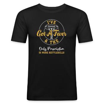 J’ai de la fièvre et le seul prés... - T-shirt près du corps Homme - noir - Devant - Nik (191cm)