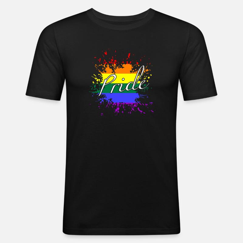 Pride LGBTQ - Männer Slim Fit T-Shirt - Schwarz
