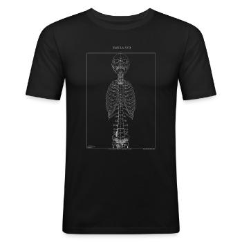 Squelette - T-shirt près du corps Homme - noir - Devant - Nik (191cm)
