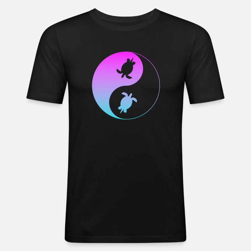 Schildkröte Turtle - Männer Slim Fit T-Shirt - Schwarz
