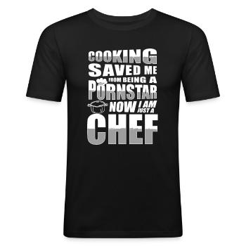 Kochen Gourmet Hobbykoch Gastronomie - Männer Slim Fit T-Shirt - Schwarz - Vorne - Nik (191cm)